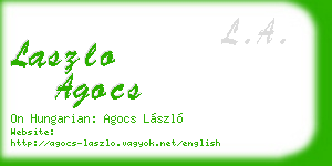 laszlo agocs business card